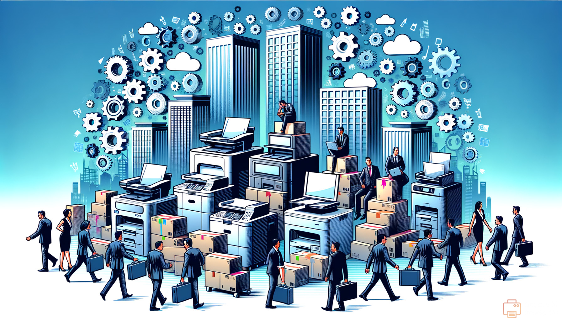 Illustration for section: Digitalisierung: Immer mehr Unternehmen nutzen digitale Dokumentenlösungen, was den Bedarf an Druck - nachhaltige drucktechnik